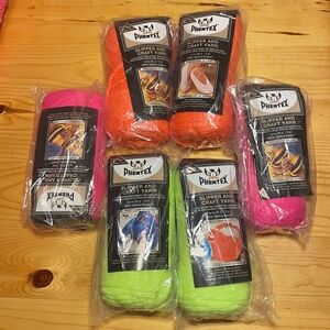 6 pk - Phentex Slipper and Craft Yarn - Neon Orange, Hot Pink & Lime Green